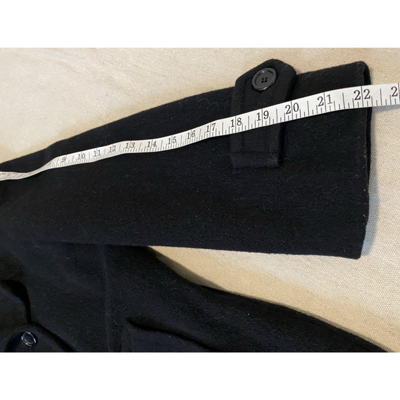 Vtg Larry Levine Petites Peacoat Womens Size 6P Black DoubleBreasted Wool Jacket - Picture 13 of 14